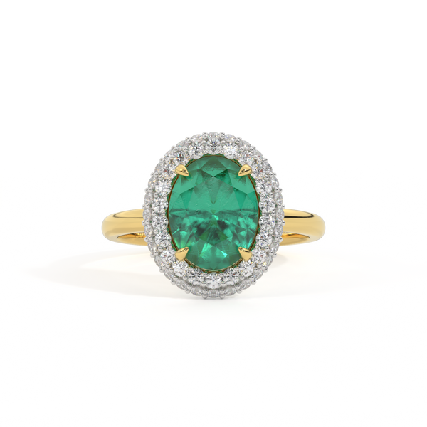 fenton Vintage Oval Emerald 18K Yellow Gold Ring