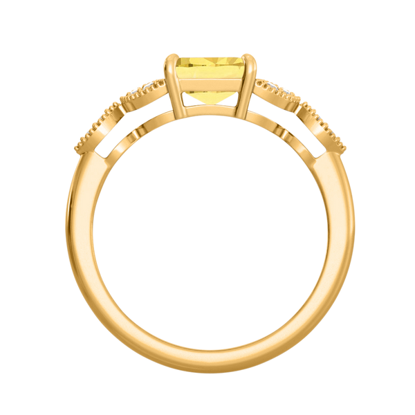 Fenton Floral Emerald Yellow Sapphire 18K Yellow Gold Ring