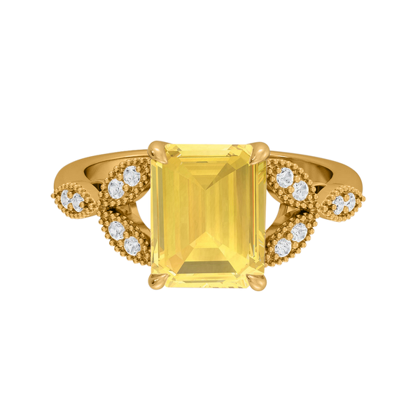 fenton Floral Emerald Yellow Sapphire 18K Yellow Gold Ring