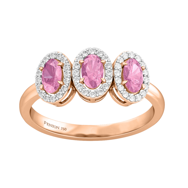 Fenton Garland Oval Pink Sapphire 18K Rose Gold Ring