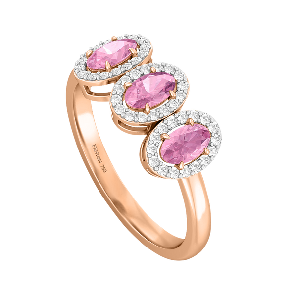 Fenton Garland Oval Pink Sapphire 18K Rose Gold Ring