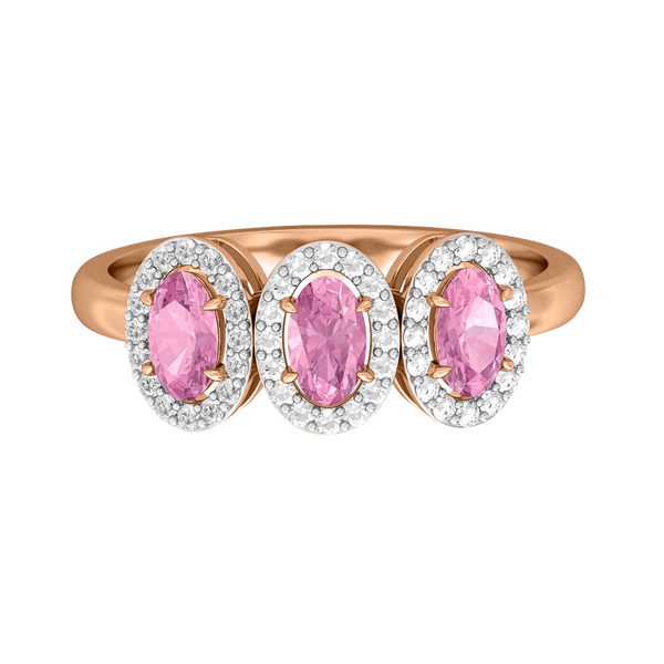 fenton Garland Oval Pink Sapphire 18K Rose Gold Ring