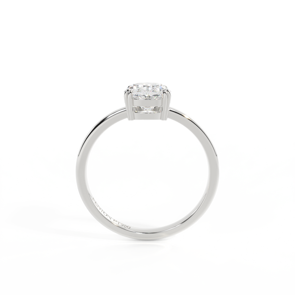Fenton Naturally Mined Diamond Solitaire Oval Cut Platinum Ring