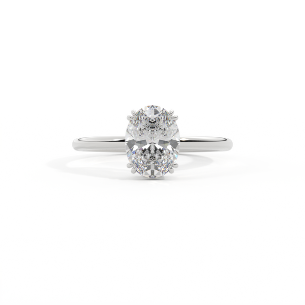 fenton Naturally Mined Diamond Solitaire Oval Cut Platinum Ring