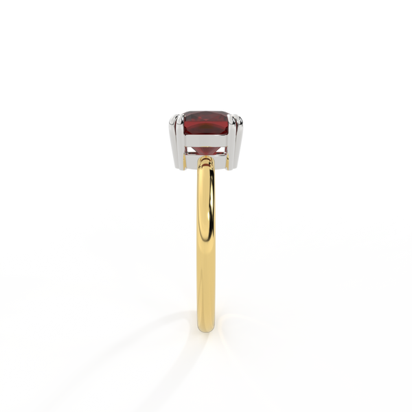 Fenton Solitaire Cushion Garnet 18K Yellow Gold Ring