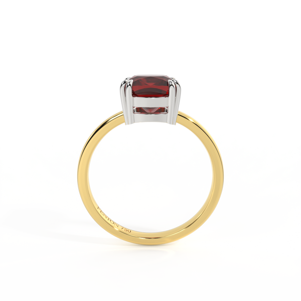 Fenton Solitaire Cushion Garnet 18K Yellow Gold Ring
