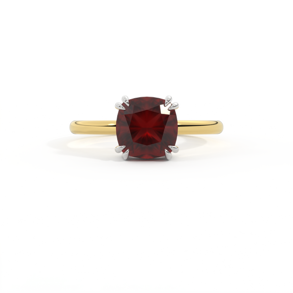 fenton Solitaire Cushion Garnet 18K Yellow Gold Ring