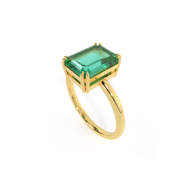 fenton Solitaire Emerald Emerald 18K Yellow Gold Ring