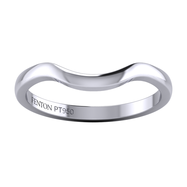 Fenton The Curved Band Band Plain 18K White Gold Ring