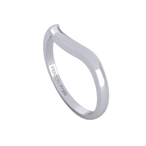 Fenton The Curved Band Band Plain 18K White Gold Ring