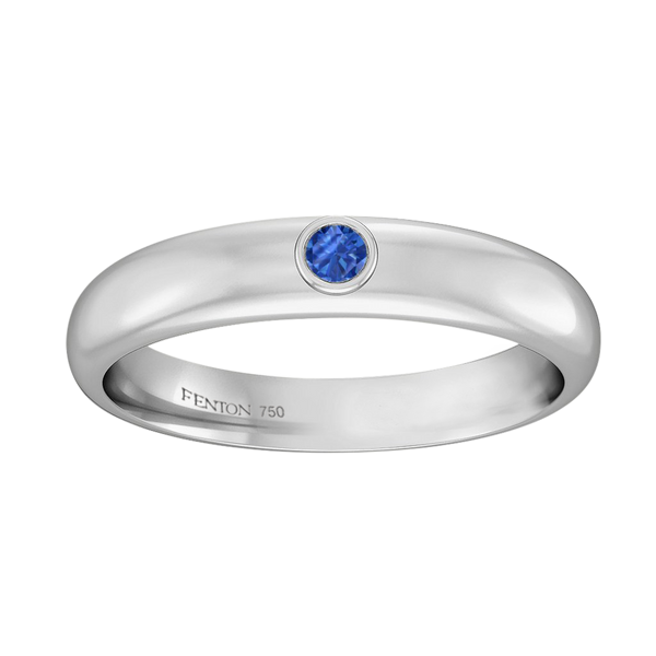 Fenton The Single Stone Blue Sapphire 18K White Gold