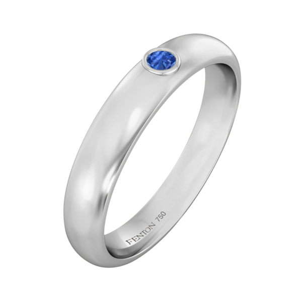Fenton The Single Stone Blue Sapphire 18K White Gold
