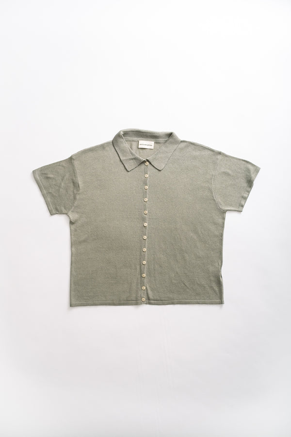 fera HIGH GAUGE KNIT BLOUSE - SAGE