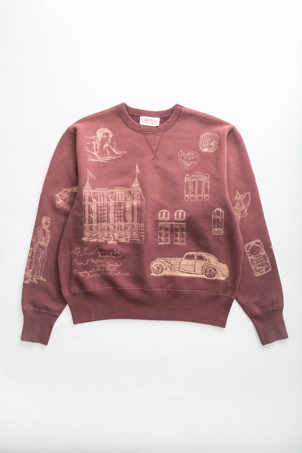 fera HOTEL CREWNECK - BURGUNDY