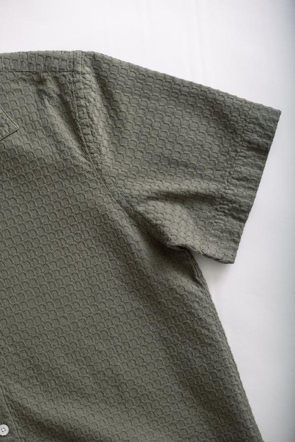 Fera RESORT SHIRT - OLIVE GEO WEAVE