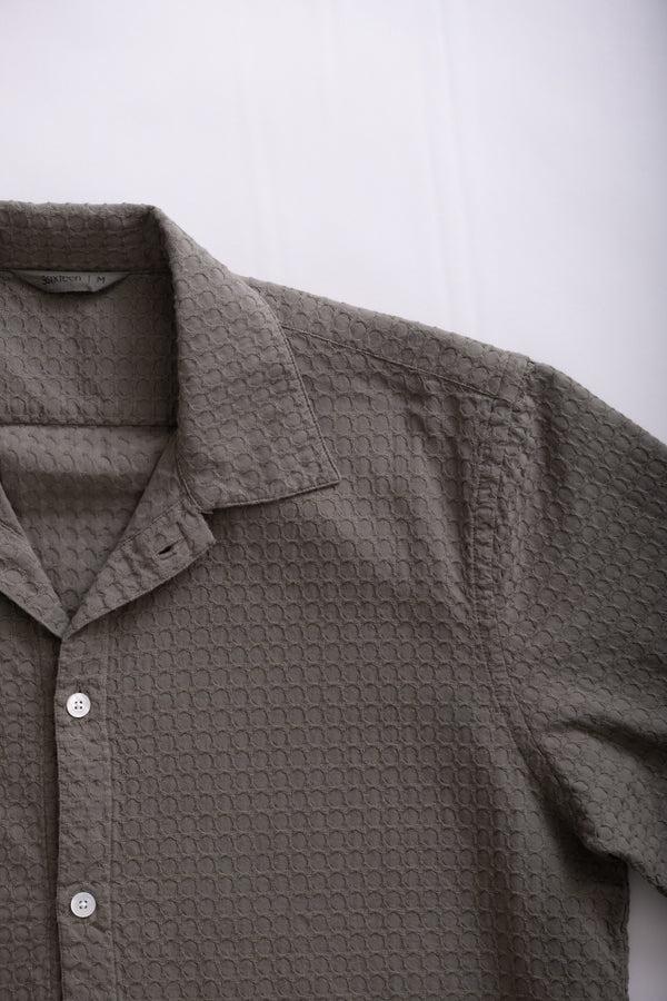 Fera RESORT SHIRT - OLIVE GEO WEAVE