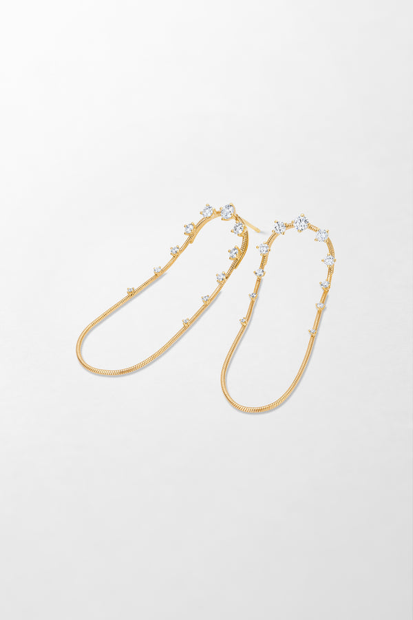 Fernando Jorge Diamonds On Single Chain Long Earrings