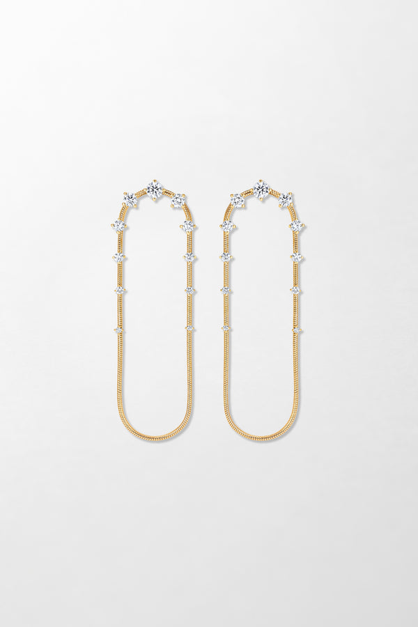 fernando jorge Diamonds on Single Chain Long Earrings