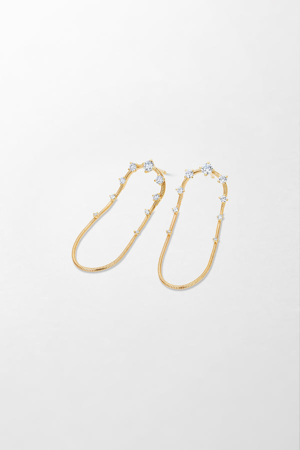 Fernando Jorge Diamonds On Single Chain Medium Earrings