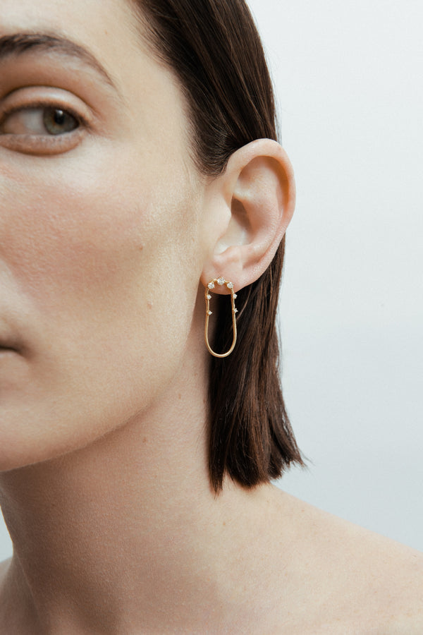 Fernando Jorge Diamonds On Single Chain Short Earrings