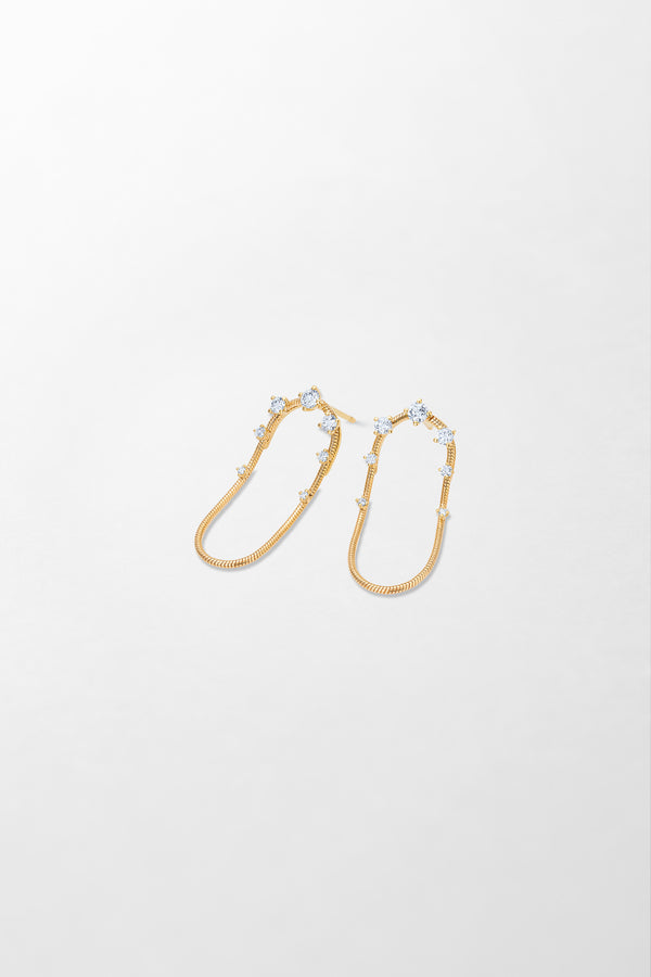 Fernando Jorge Diamonds On Single Chain Short Earrings