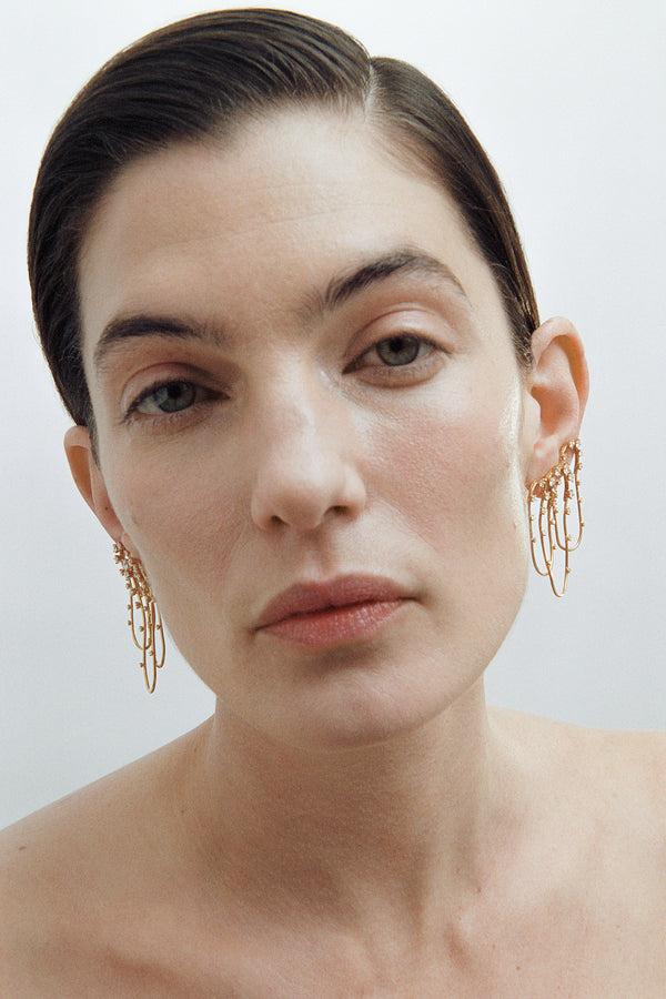 Fernando Jorge Diamonds On Triple Chain Earrings