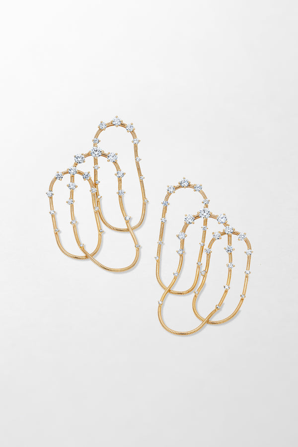 Fernando Jorge Diamonds On Triple Chain Earrings