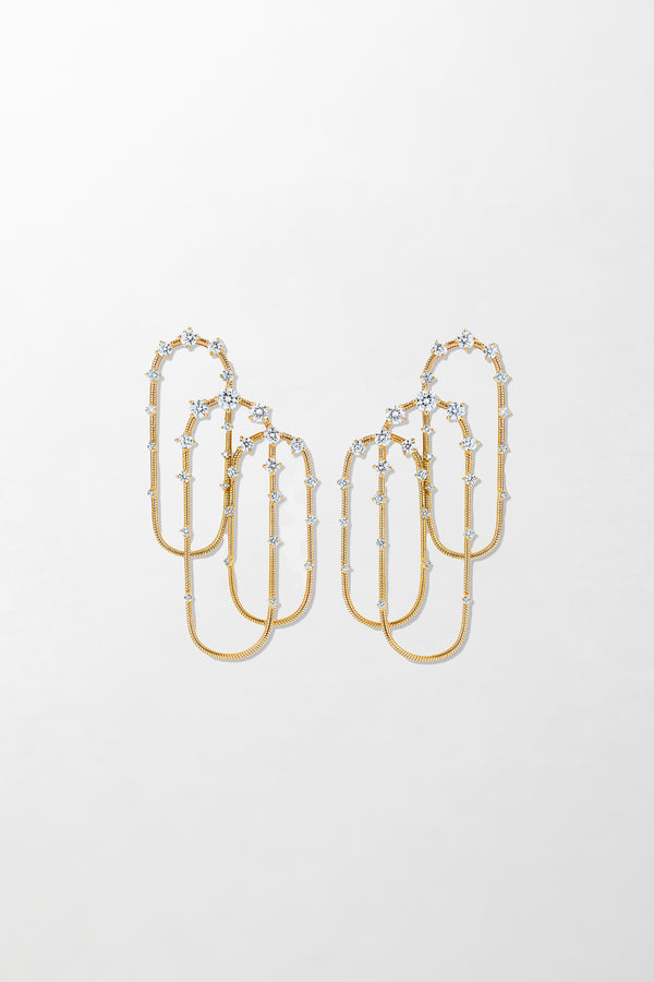 fernando jorge Diamonds on Triple Chain Earrings