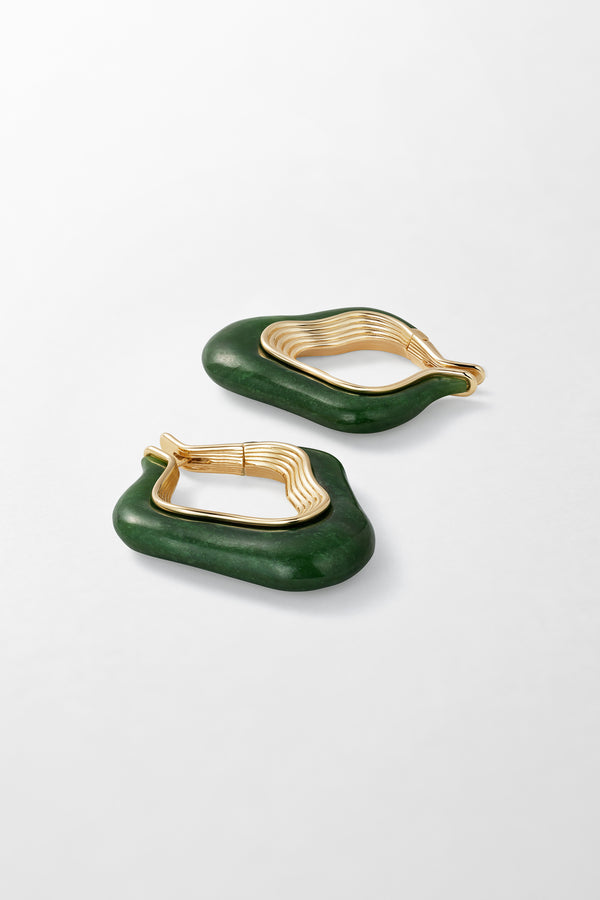 Fernando Jorge Stream Wave Stone Hoop Earrings