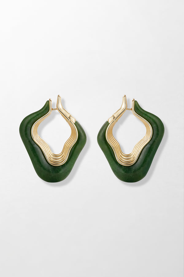 fernando jorge Stream Wave Stone Hoop Earrings