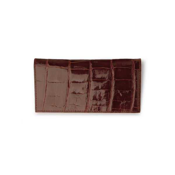 Ferrini Alligator Checkbook Cognac