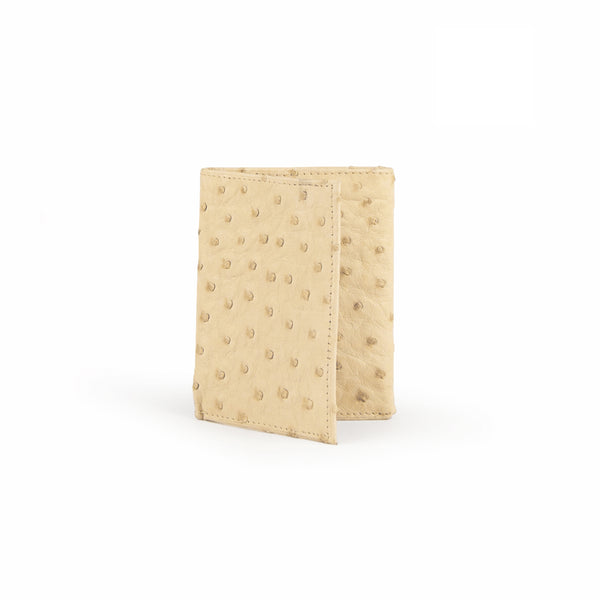 ferrini Full Quill Ostrich Trifold Winter White