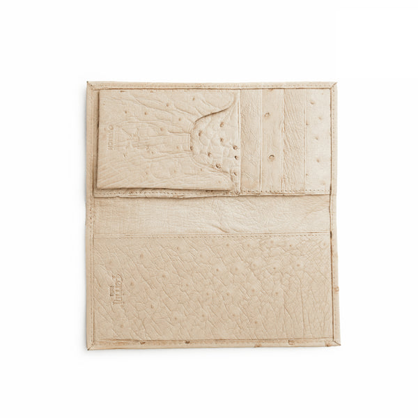 Ferrini Smooth Ostrich Checkbook Winter White