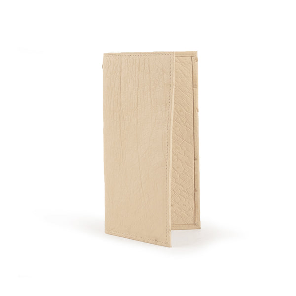 ferrini Smooth Ostrich Checkbook Winter White