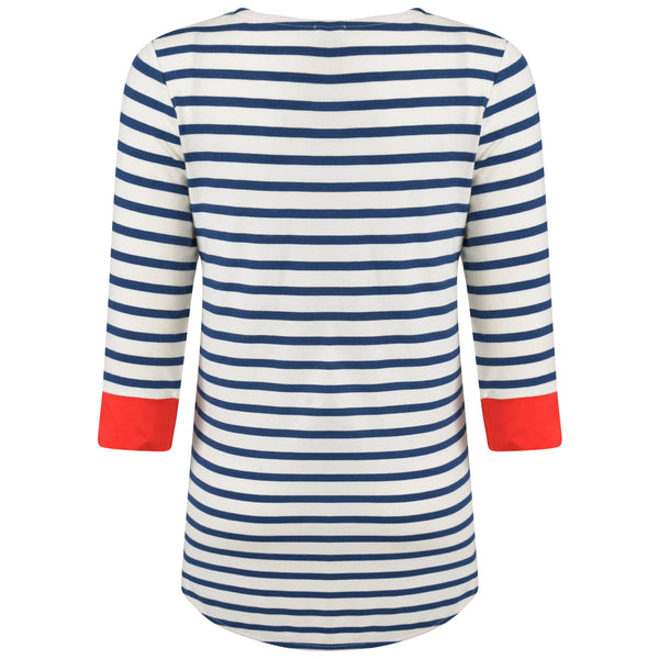 Fever London Brigitte Striped Top Cream/Navy/Red