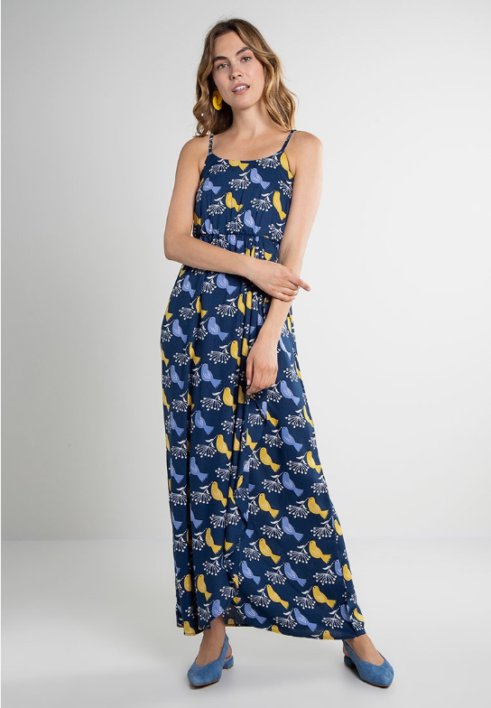 fever london Cassie Maxi Dress Navy Multi