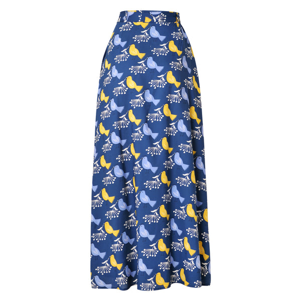 Fever London Cassie Maxi Skirt Navy Multi