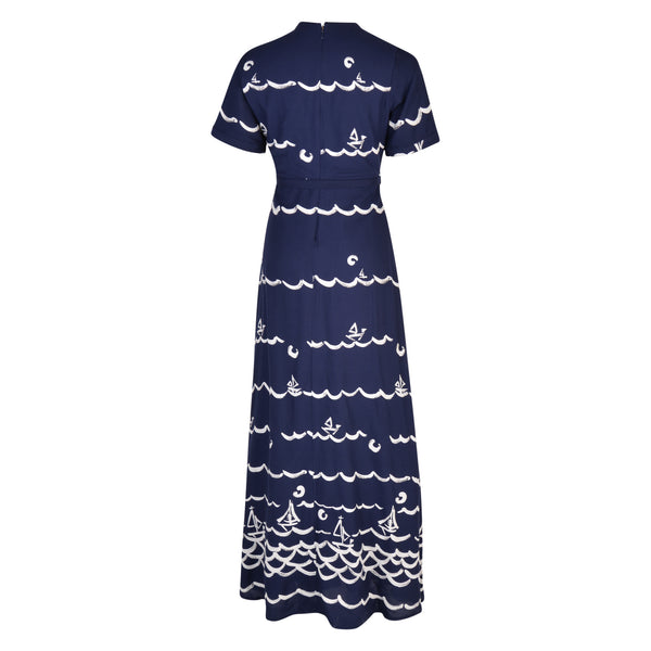 Fever London Clovelly Maxi Dress Navy/Cream