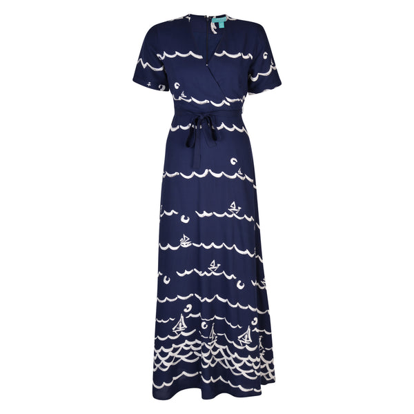 fever london Clovelly Maxi Dress Navy/Cream