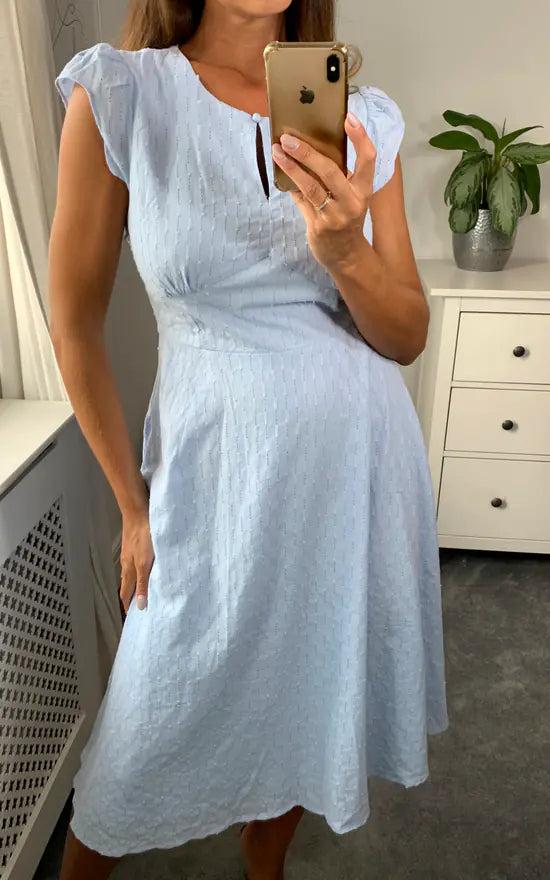 Fever London Elizabeth Tea Dress Light Blue