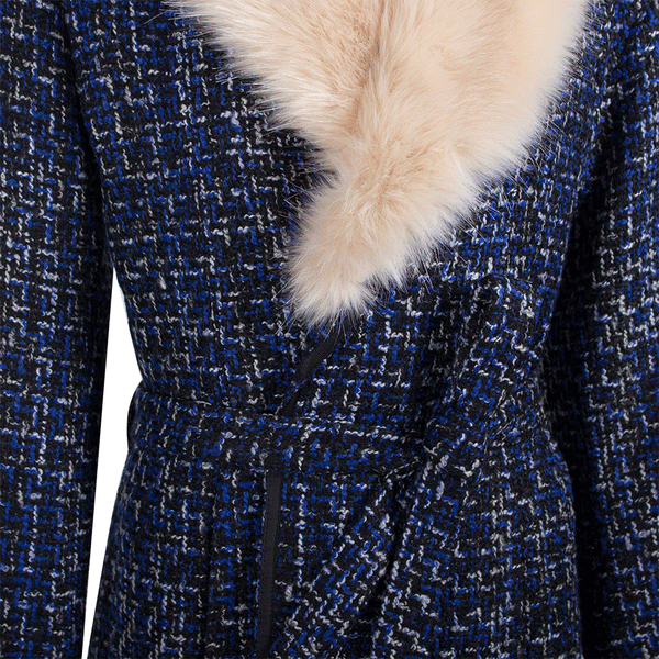 Fever London Enid Coat Sapphire/Black