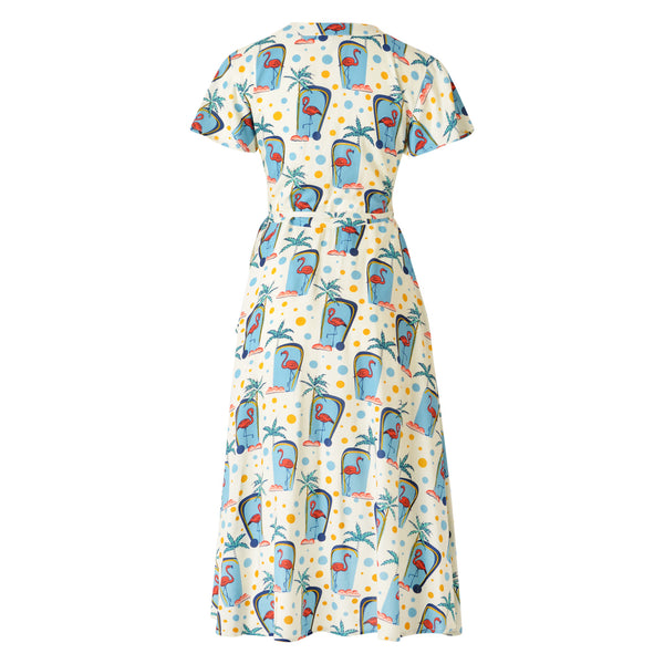 Fever London Flamingo Wrap Dress Multi