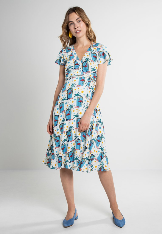 Fever London Flamingo Wrap Dress Multi