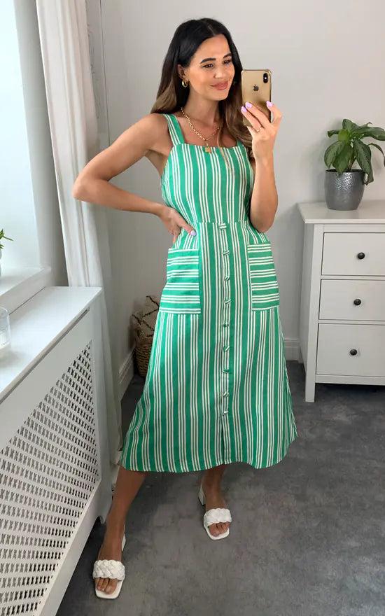 fever london Green Stripe Sundress