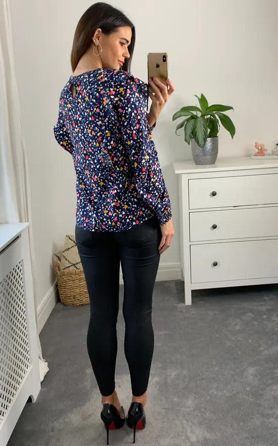Fever London Heart Frill Blouse Colour Multi