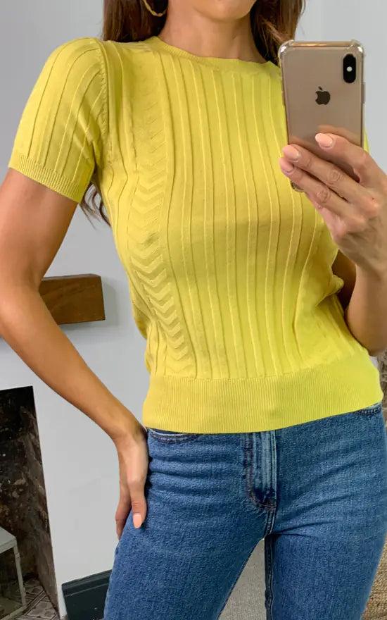 Fever London Kingsley Knit Top Mustard