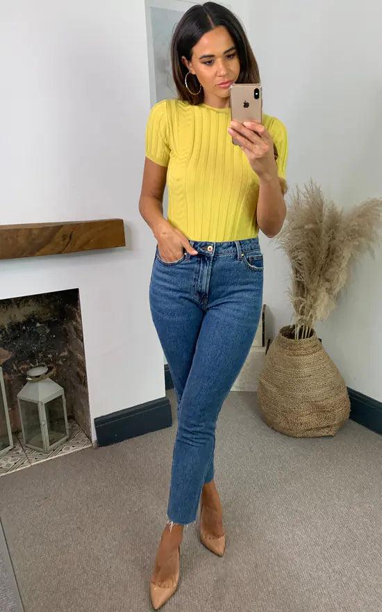 Fever London Kingsley Knit Top Mustard