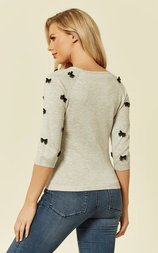 Fever London Knitted Bow Top