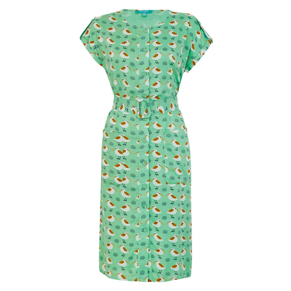 Fever London Lavinia Button Down Dress Mint