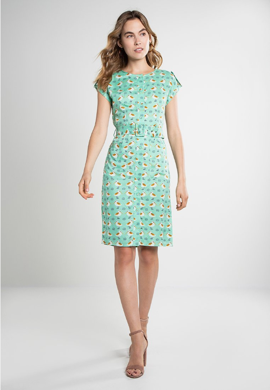 Fever London Lavinia Button Down Dress Mint
